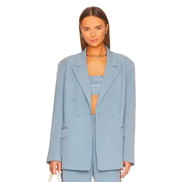 WeWoreWhat Blue Oversized Blazer with Notched Lapels Size Large NWT MSRP $168 - Picture 3 of 16